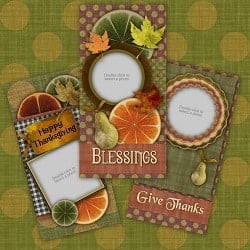 Thanksgiving Cards Scrapbook Page Kit