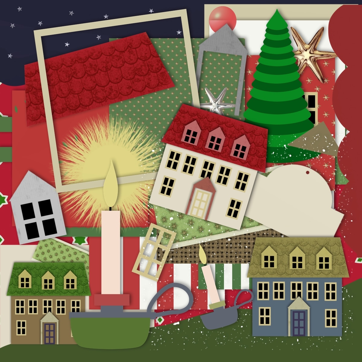 Christmas Cards Scrapbook Page Kit Christmas Cards Scrapbook Page Kit
