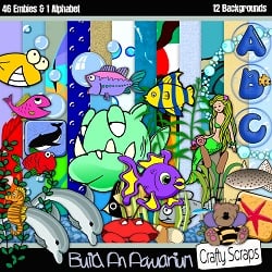 Build An Aquarium Scrapbook Page Kit
