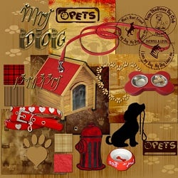 New Puppy Scrapbook Page Kit