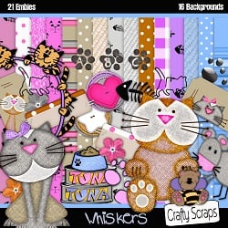 Whiskers Scrapbook Page Kit
