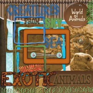 World Of Animals Scrapbook Page Kit