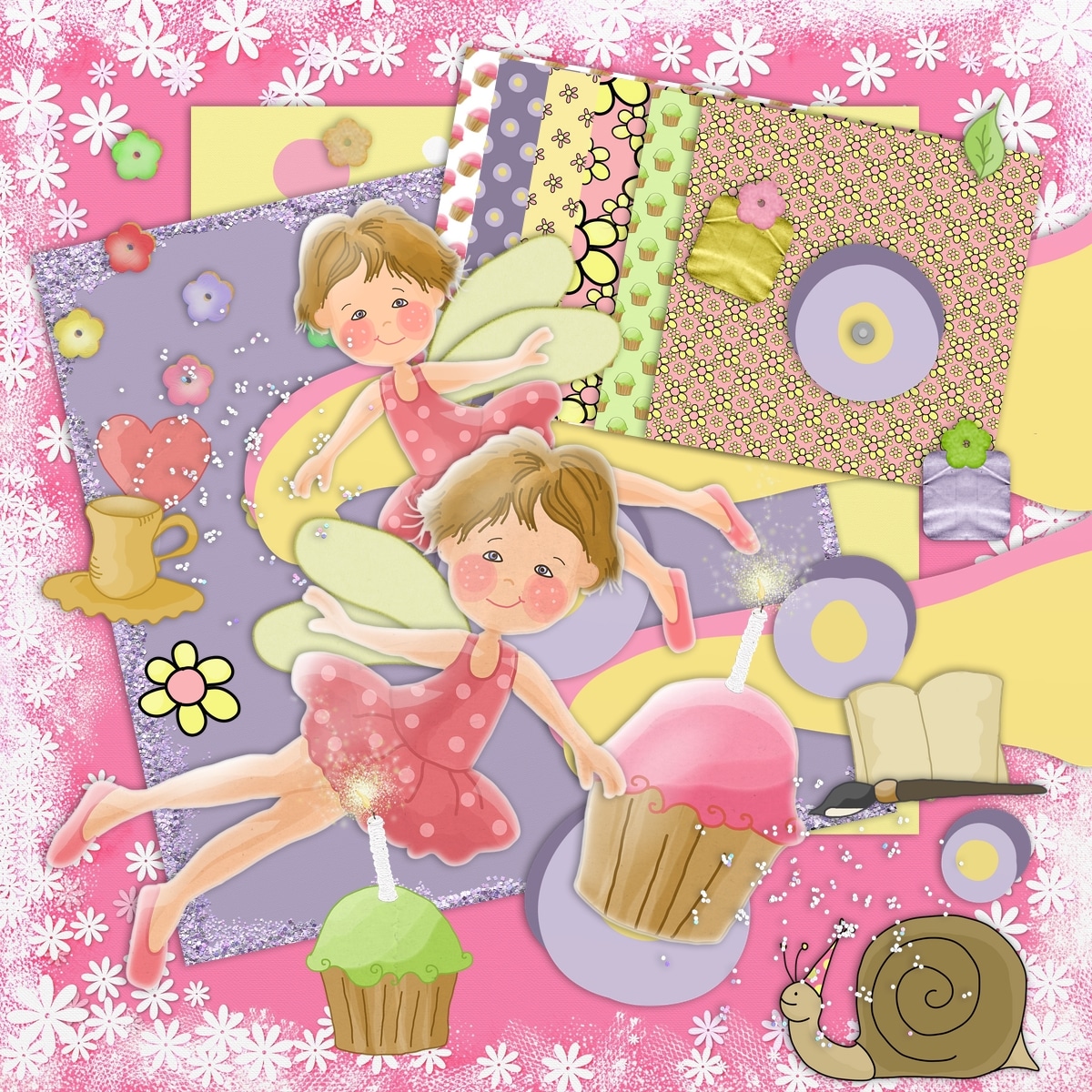 Birthday Fairy Scrapbook Page Kit Birthday Fairy Scrapbook Page Kit