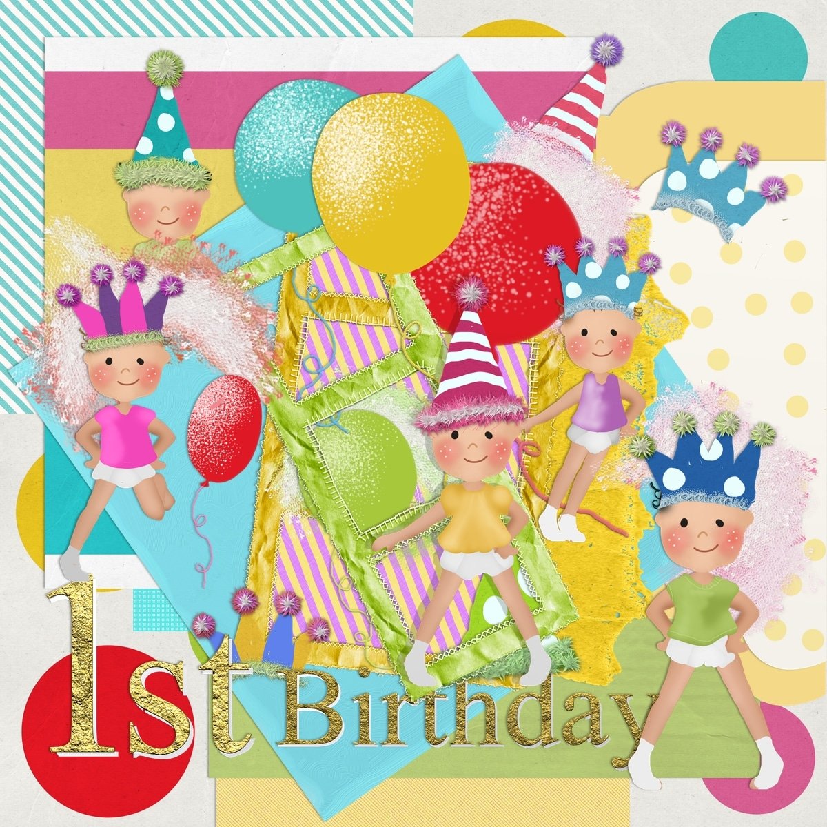 First Birthday Scrapbook Page Kit First Birthday Scrapbook Page Kit