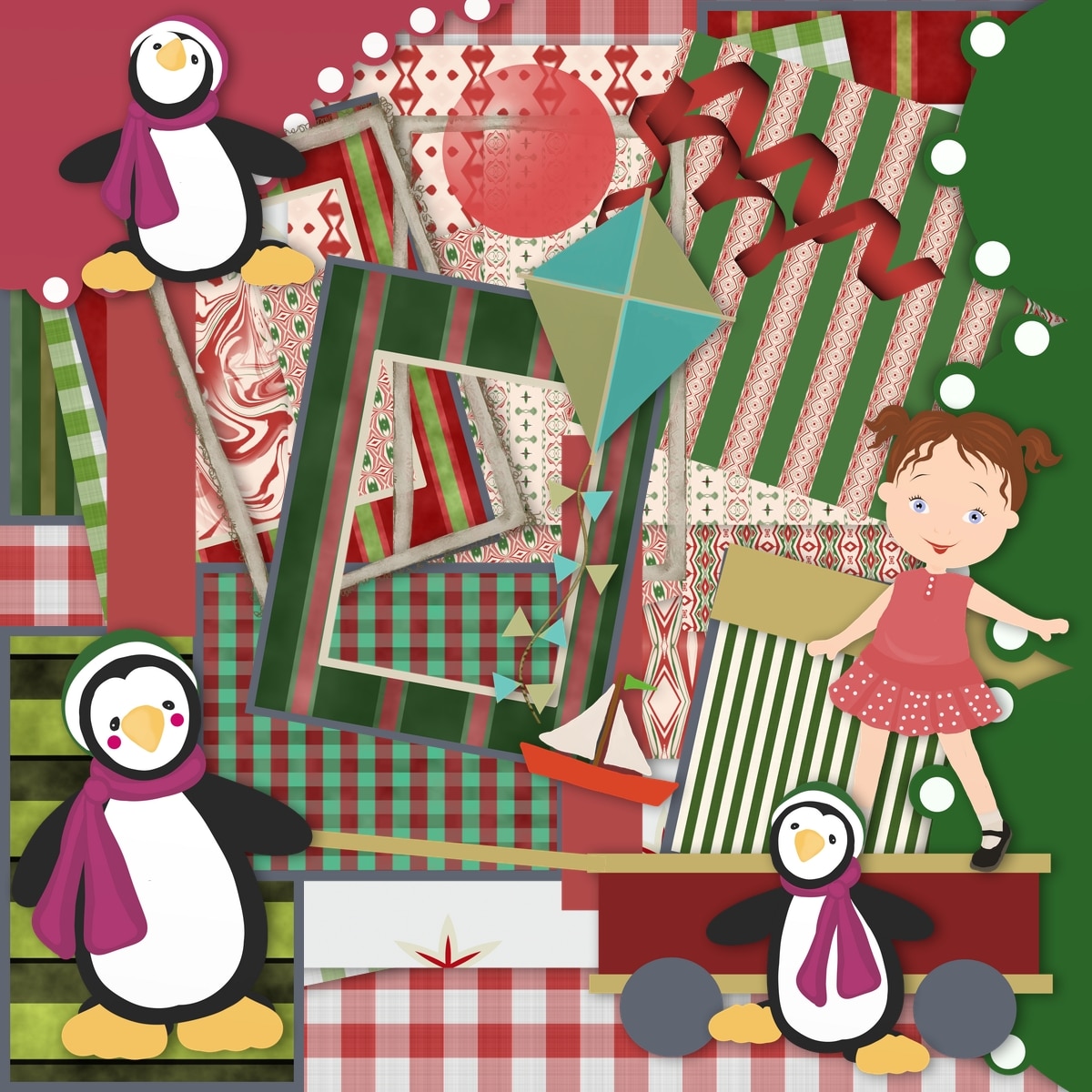 Christmas Toys Scrapbook Page Kit Christmas Toys Scrapbook Page Kit