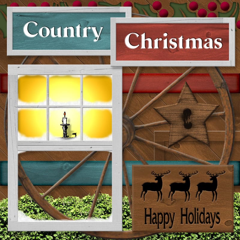 Country Christmas Scrapbook Page Kit Country Christmas Scrapbook Page Kit