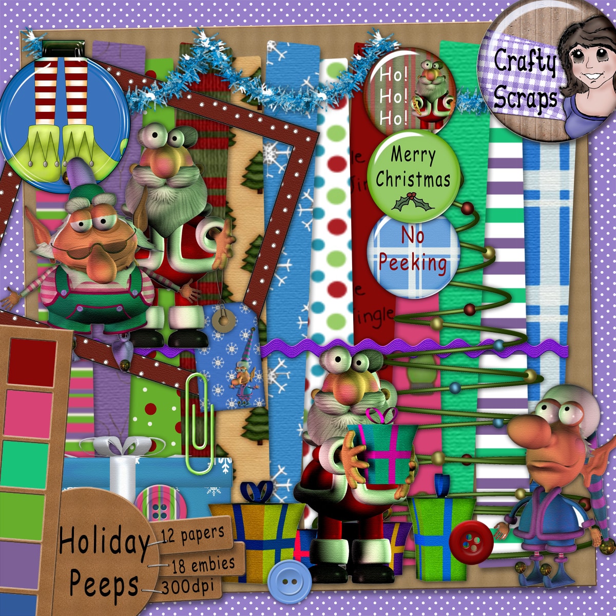 Holiday Peeps Scrapbook Page Kit Holiday Peeps Scrapbook Page Kit