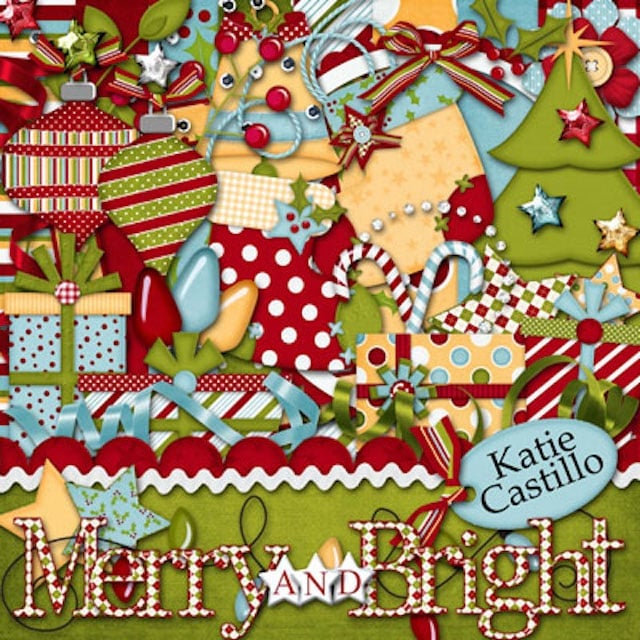 Merry and Bright Scrapbook Page Kit Merry and Bright Scrapbook Page Kit