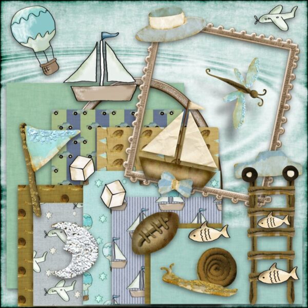 Little Boys Scrapbook Page Kit Little Boys Scrapbook Page Kit