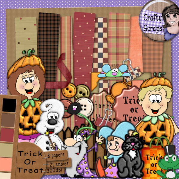 Trick or Treat Scrapbook Page Kit