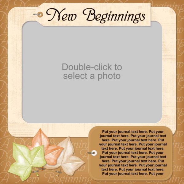 New Beginnings Sample Scrapbook Layout