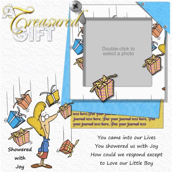 Showered With Joy Sample Scrapbook Layout
