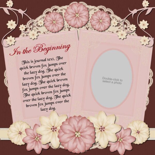 Romantic Lives Sample Scrapbook Layout