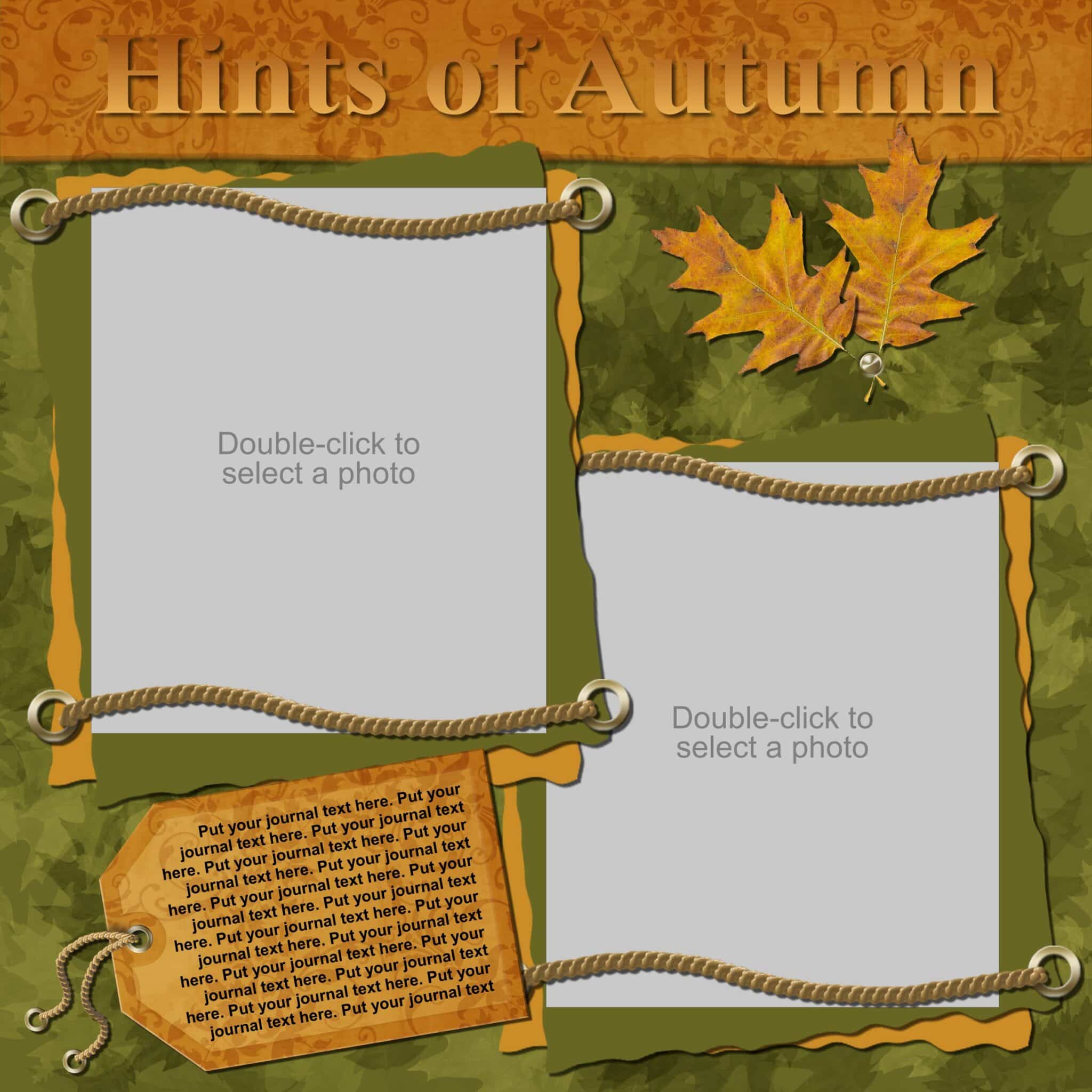 Hints Of Autumn Sample Scrapbook Layout
