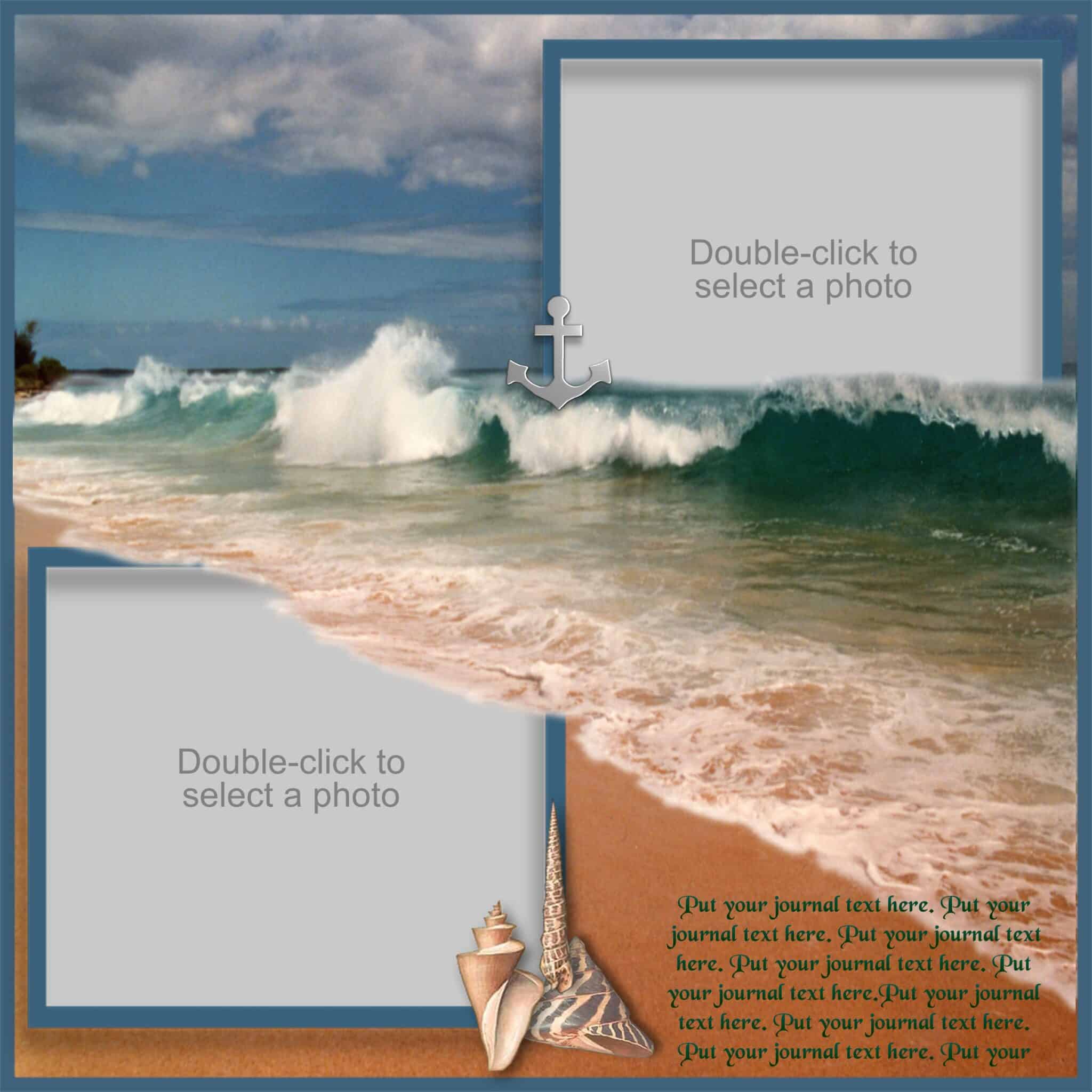 Surf and Sand Sample Scrapbook Layout