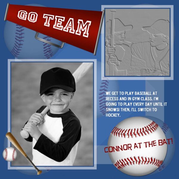 Go Team Sample Scrapbook Page